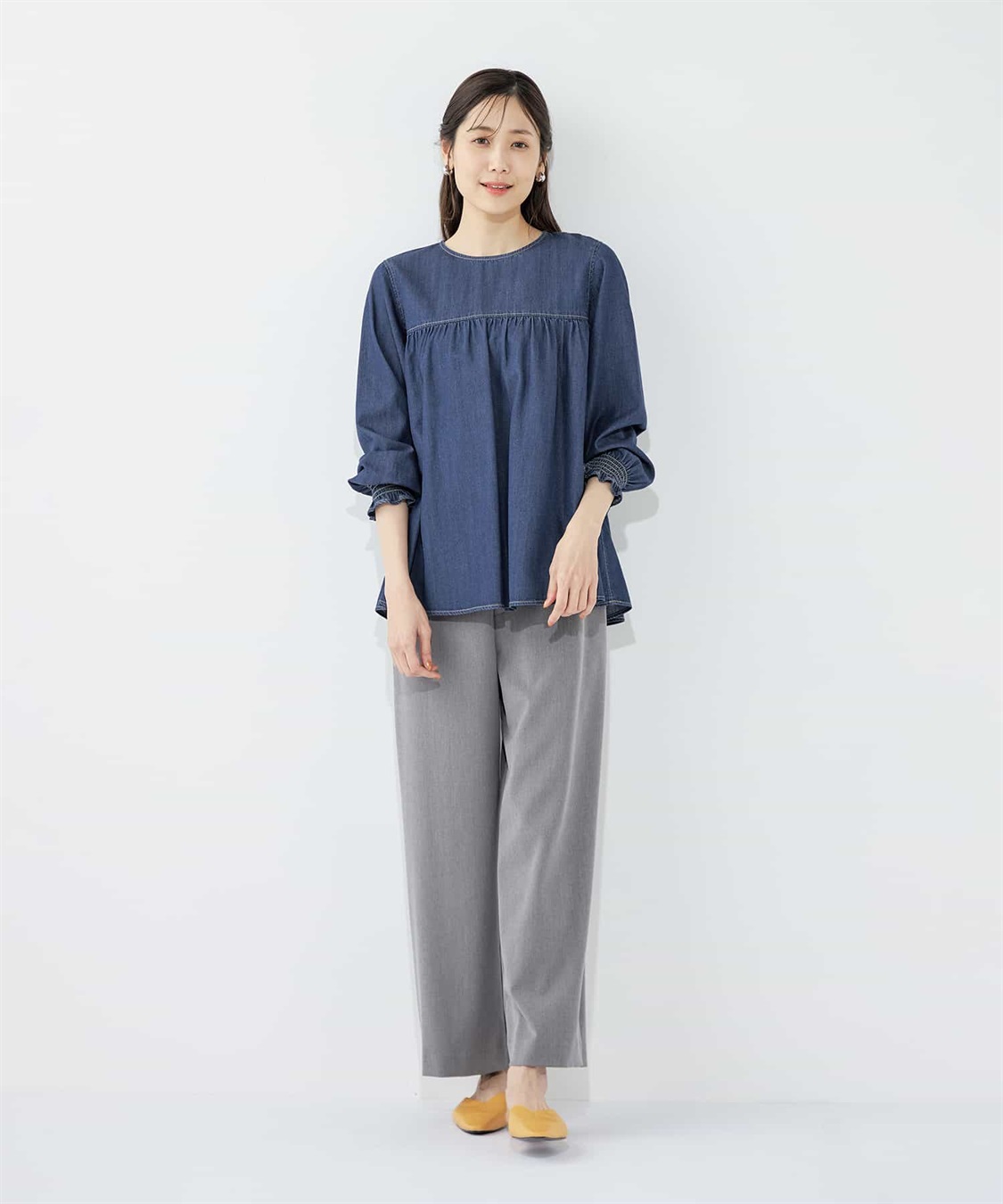 Petit Honfleur ティアードデニムブラウス_sub_16