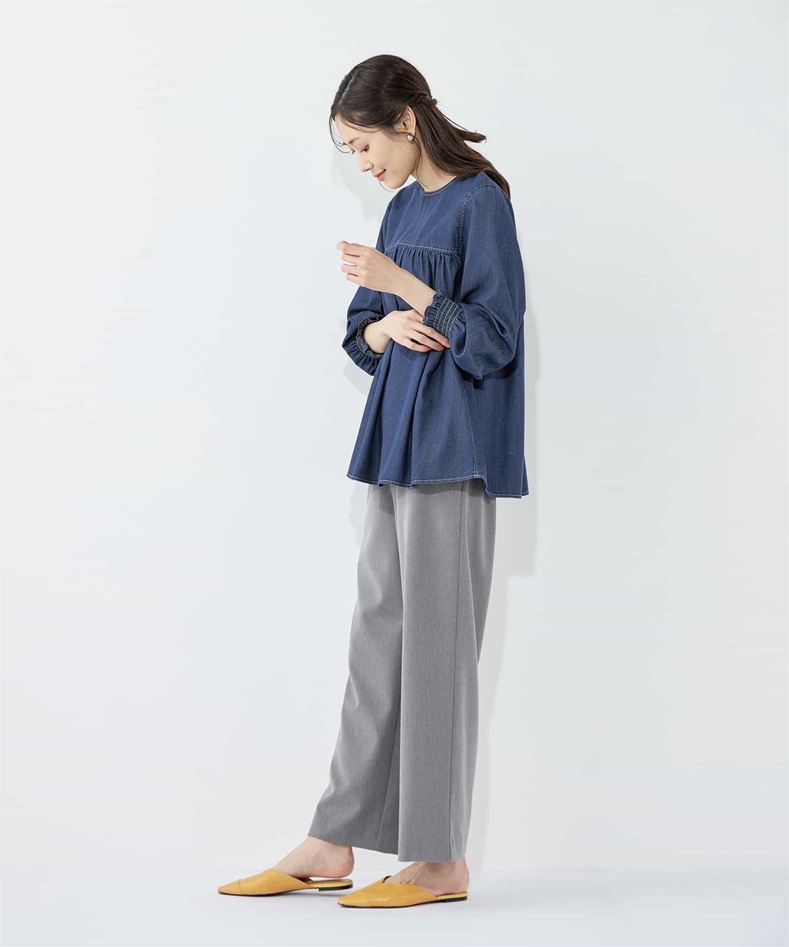 Petit Honfleur ティアードデニムブラウス_sub_17