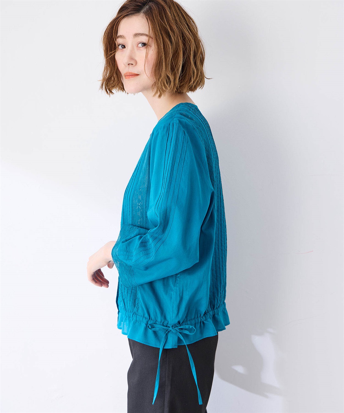 レースドロストブラウス Petit Honfleur｜クロスプラス公式通販