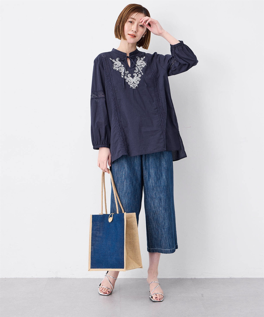 Bonjour 4Y 紫色 刺繍ブラウス　チュニック d641-04.jpg