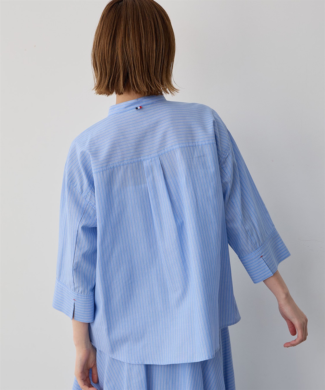 Petit Honfleur ストライプバンドカラーシャツ_sub_2