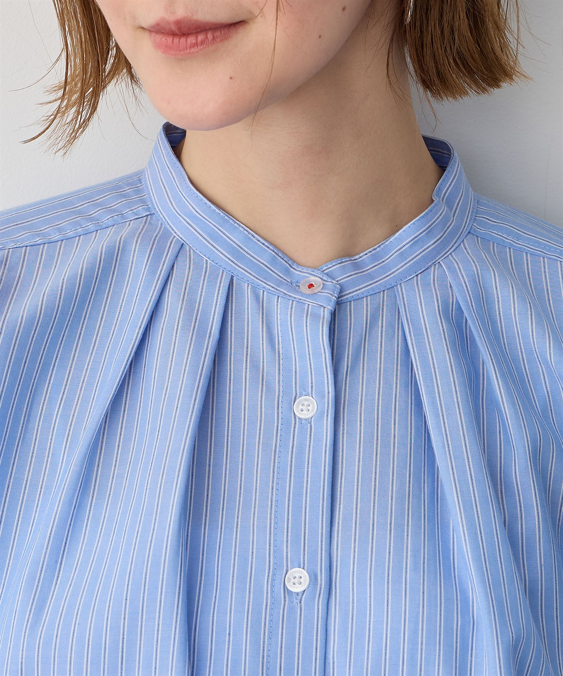 Petit Honfleur ストライプバンドカラーシャツ_sub_4