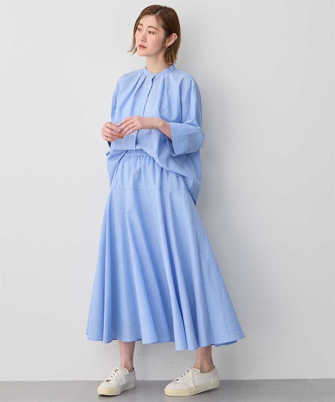 Petit Honfleur ストライプバンドカラーシャツ_sub_14