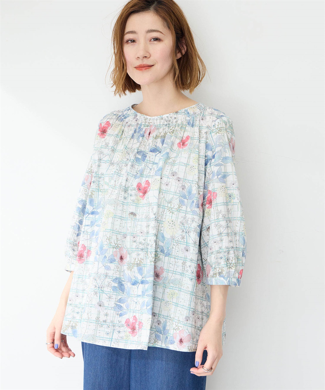 Petit Honfleur リバティプリントシャーリングブラウス_sub_2