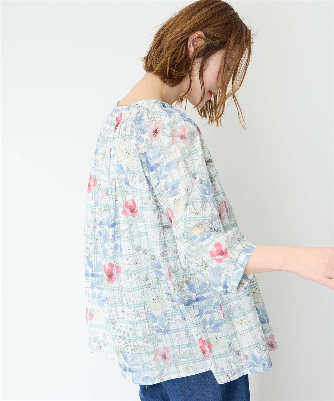 Petit Honfleur リバティプリントシャーリングブラウス_sub_3
