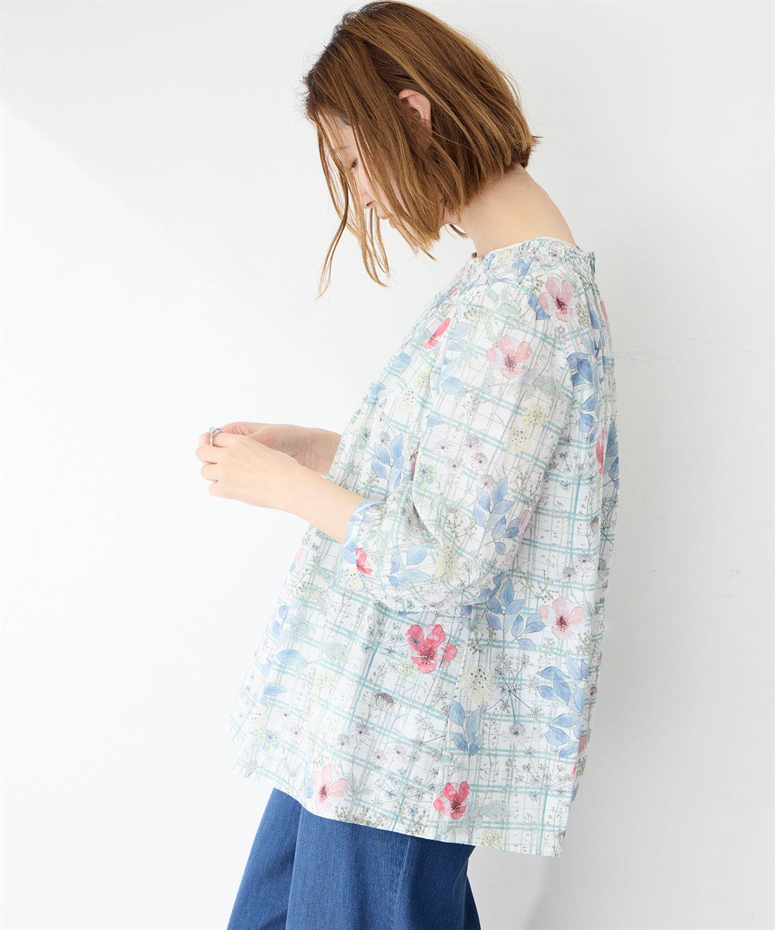 Petit Honfleur リバティプリントシャーリングブラウス_sub_5