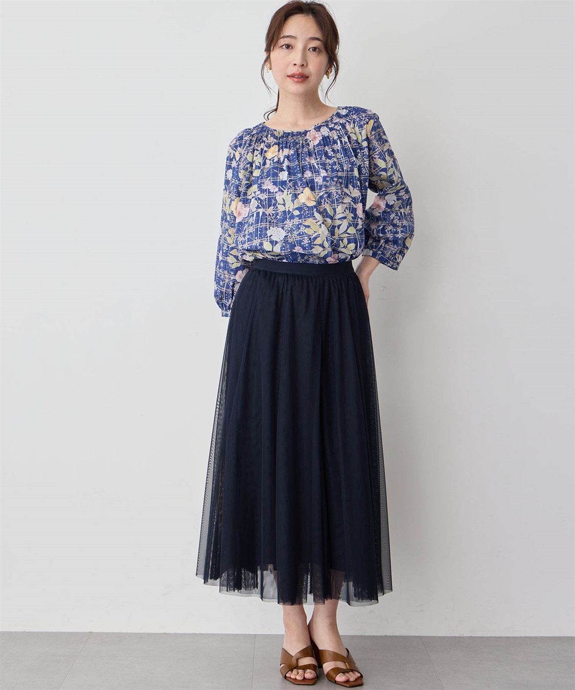 Petit Honfleur リバティプリントシャーリングブラウス_sub_12