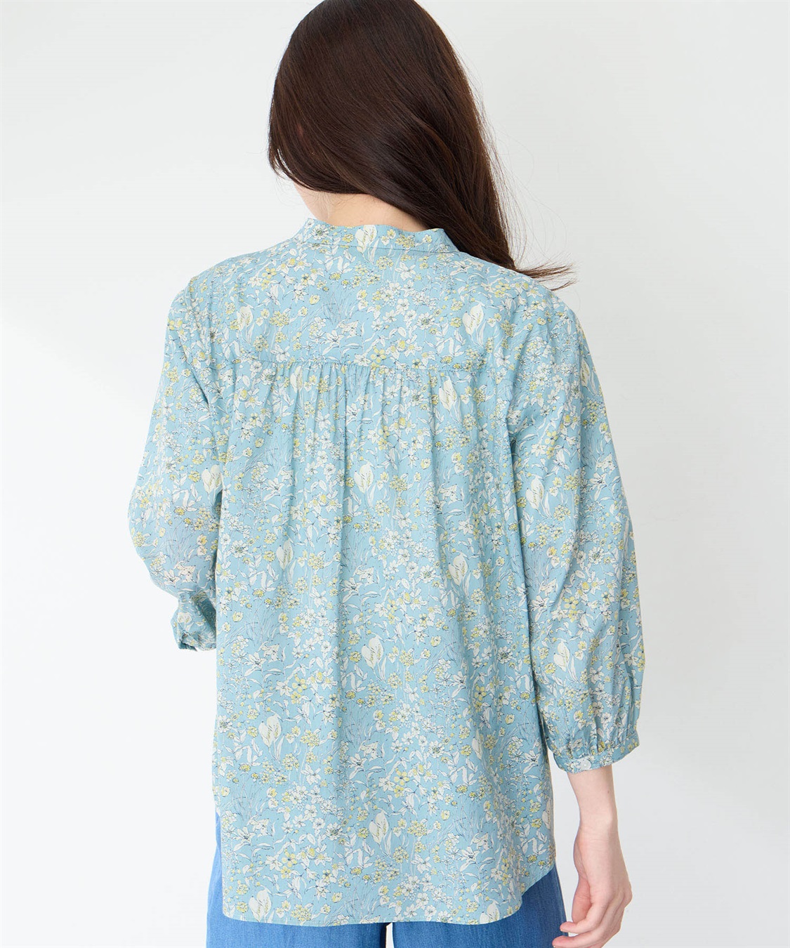 Petit Honfleur リバティプリントバンドカラーシャツ_sub_4