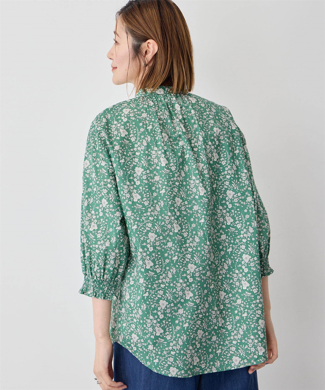 Petit Honfleur リバティプリントギャザーブラウス_sub_4