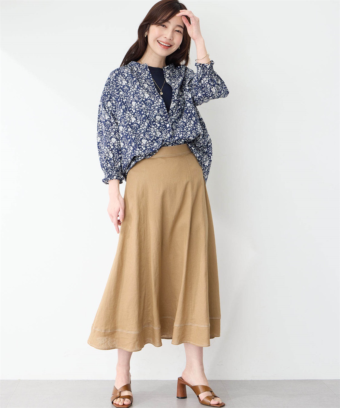 Petit Honfleur リバティプリントギャザーブラウス_sub_16