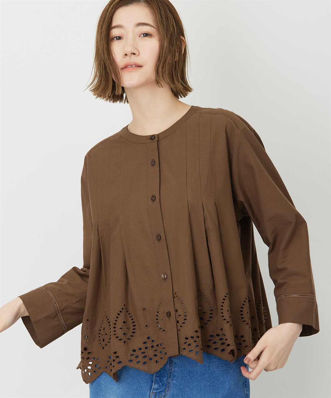 Petit Honfleur スカラップレースブラウス_sub_4