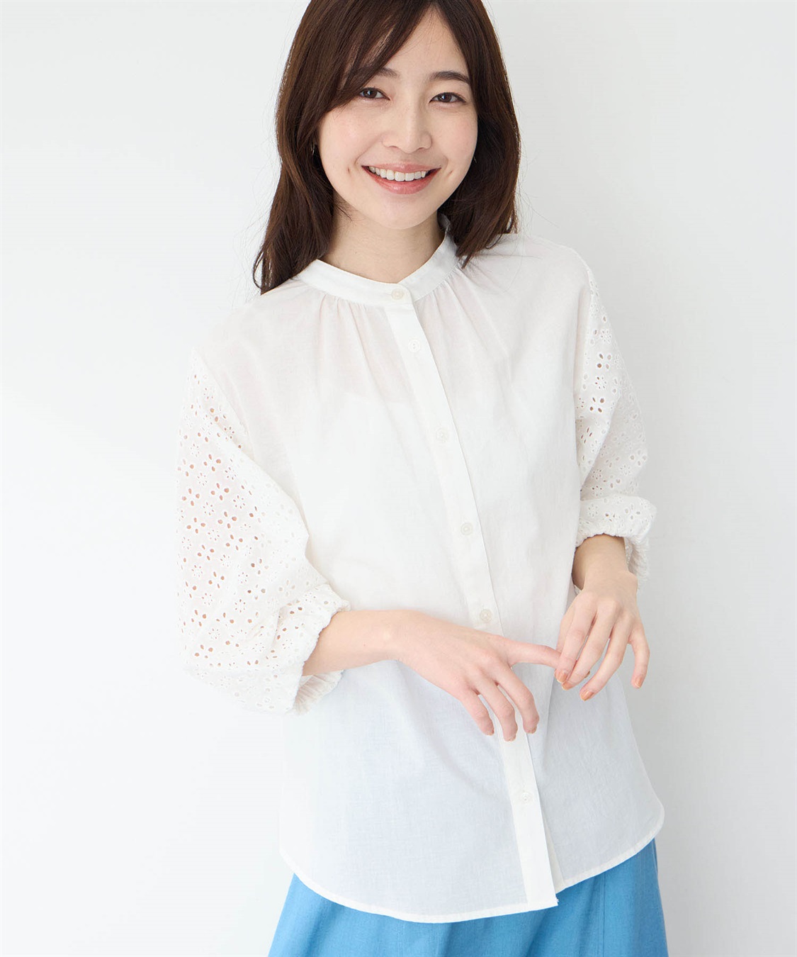Petit Honfleur レーススリーブブラウス_sub_2