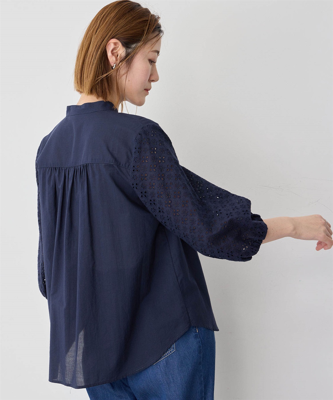 Petit Honfleur レーススリーブブラウス_sub_4