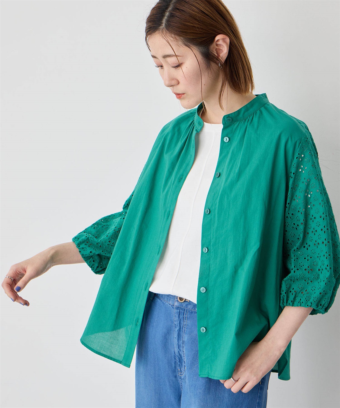 Petit Honfleur レーススリーブブラウス_sub_9