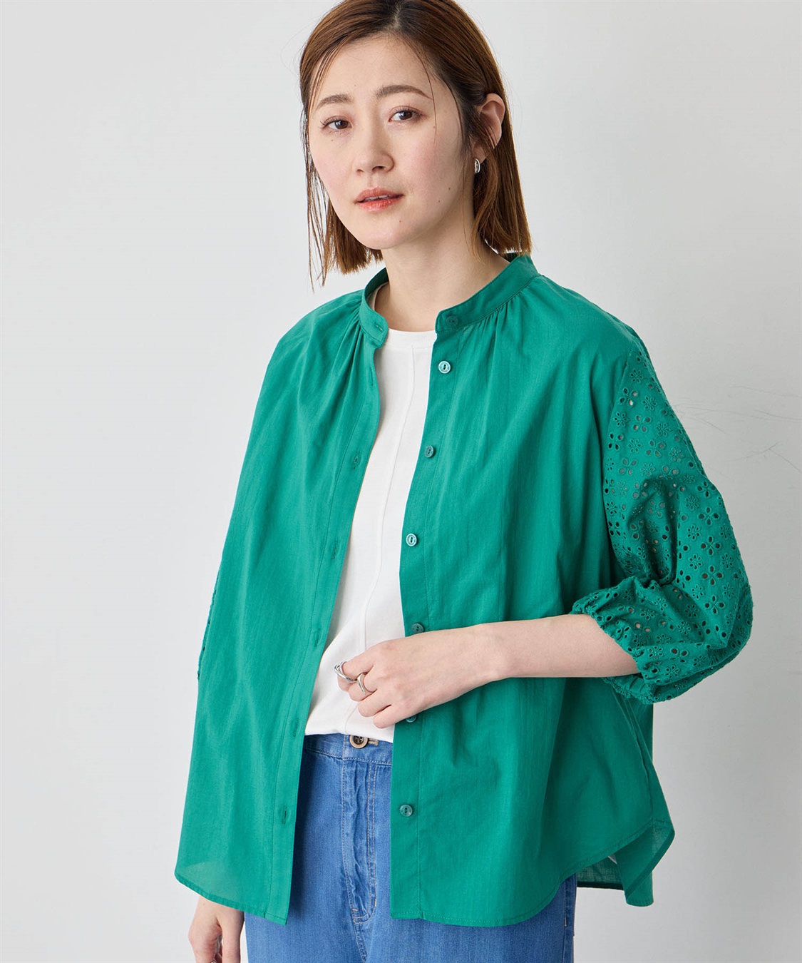 Petit Honfleur レーススリーブブラウス_sub_10