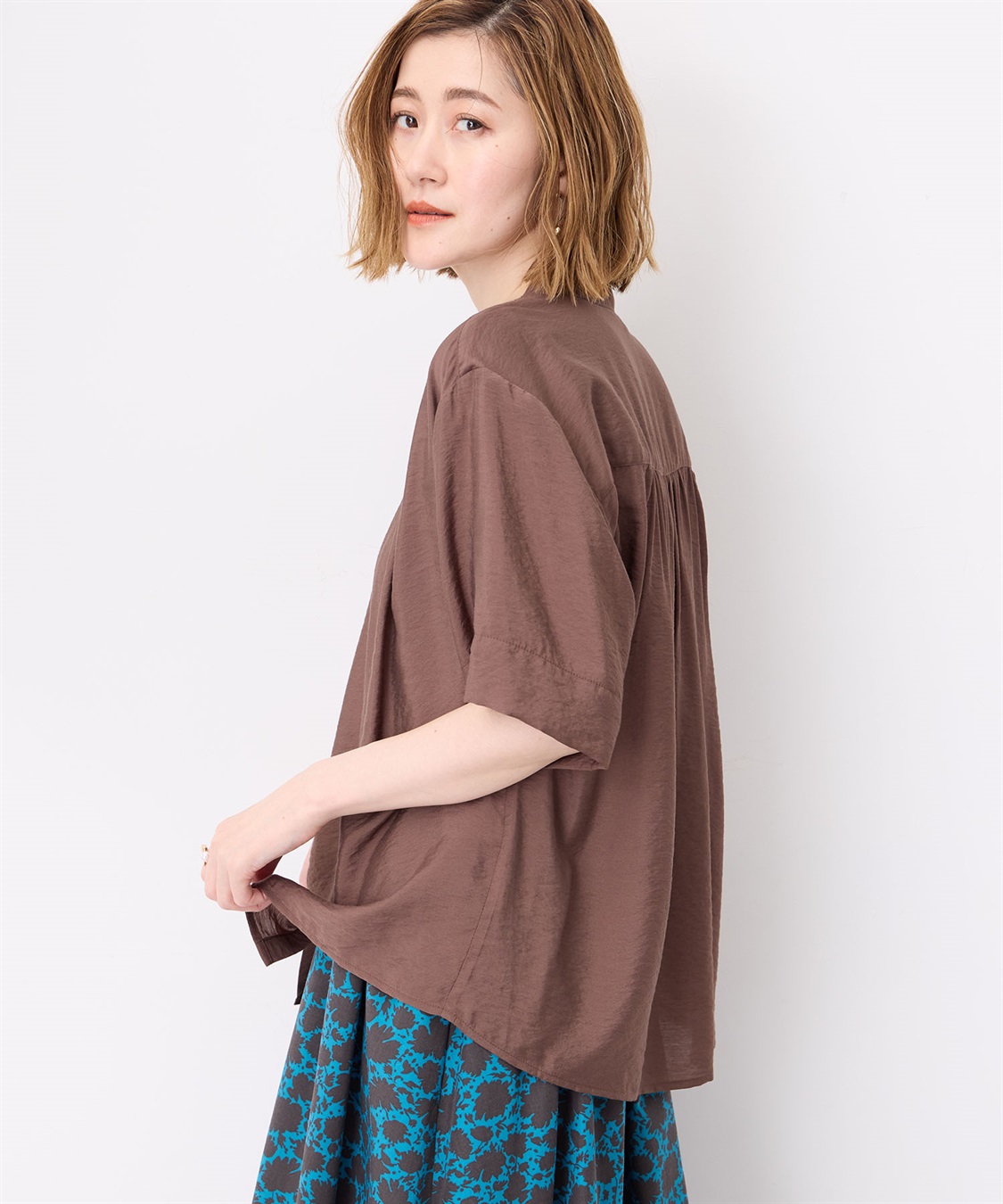 【プチ　オンフルール】プチ オンフルール Petit Honfleur バンドカラーブラウス クーポン】【セール 30%OFF】プチ オンフルール Petit Honfleur
