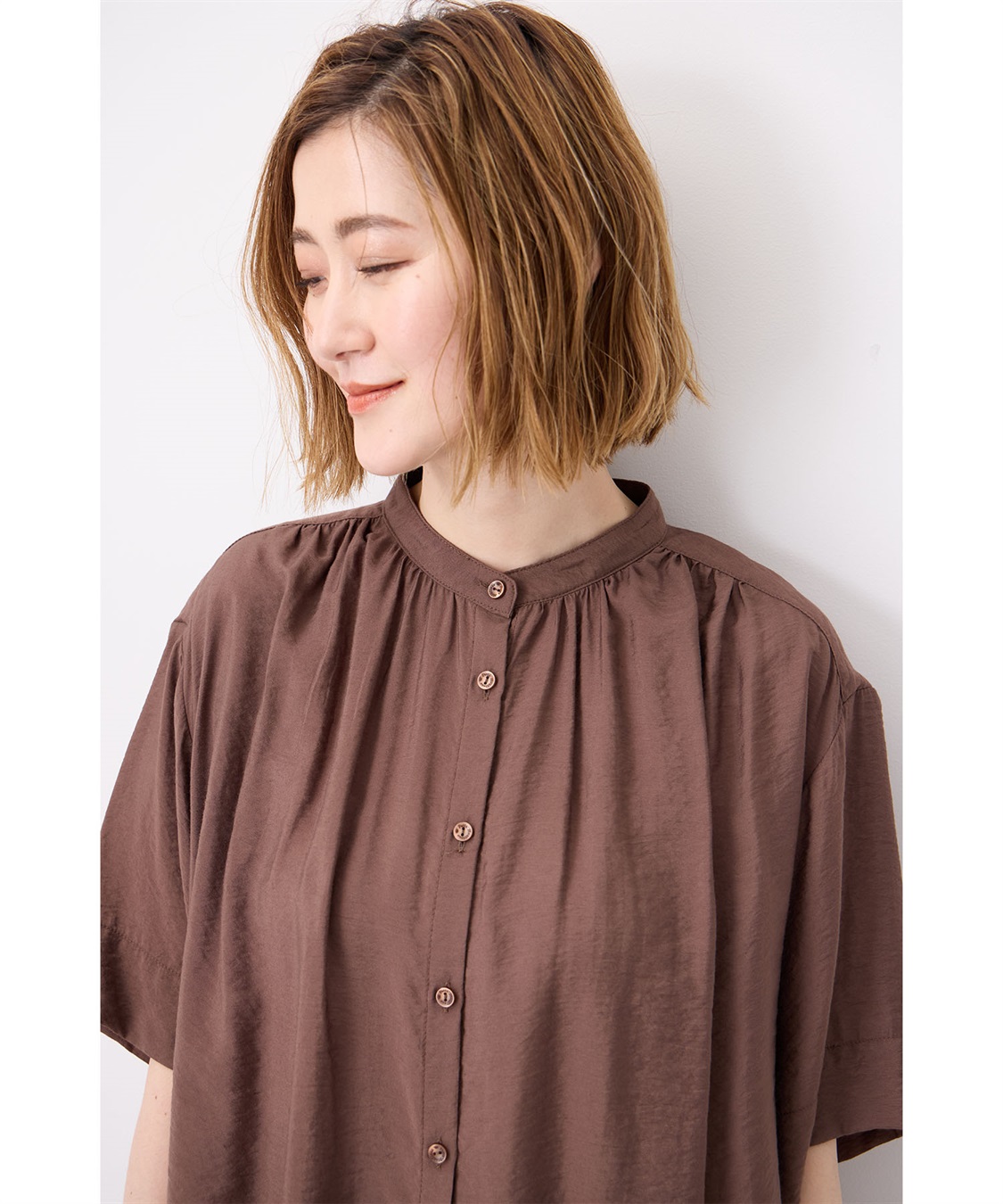 Petit Honfleur バンドカラーブラウス_sub_3