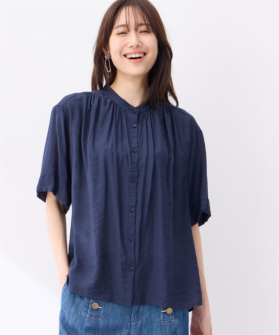 Petit Honfleur バンドカラーブラウス_sub_6