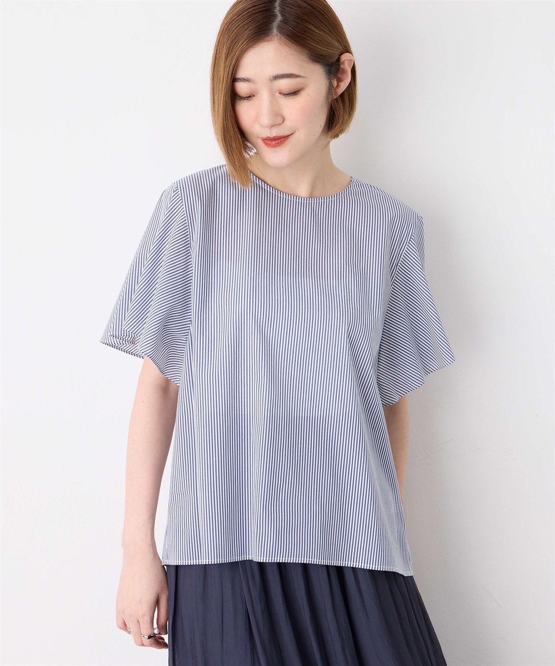Petit Honfleur ストライプフレアスリーブブラウス_sub_4