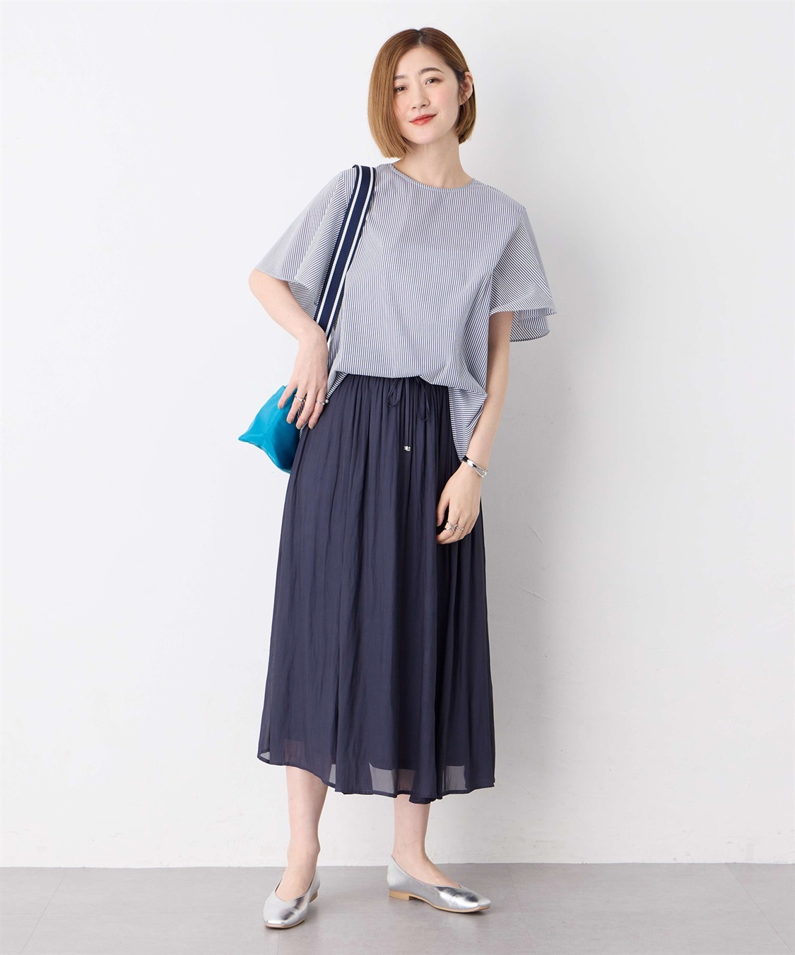 Petit Honfleur ストライプフレアスリーブブラウス_sub_9