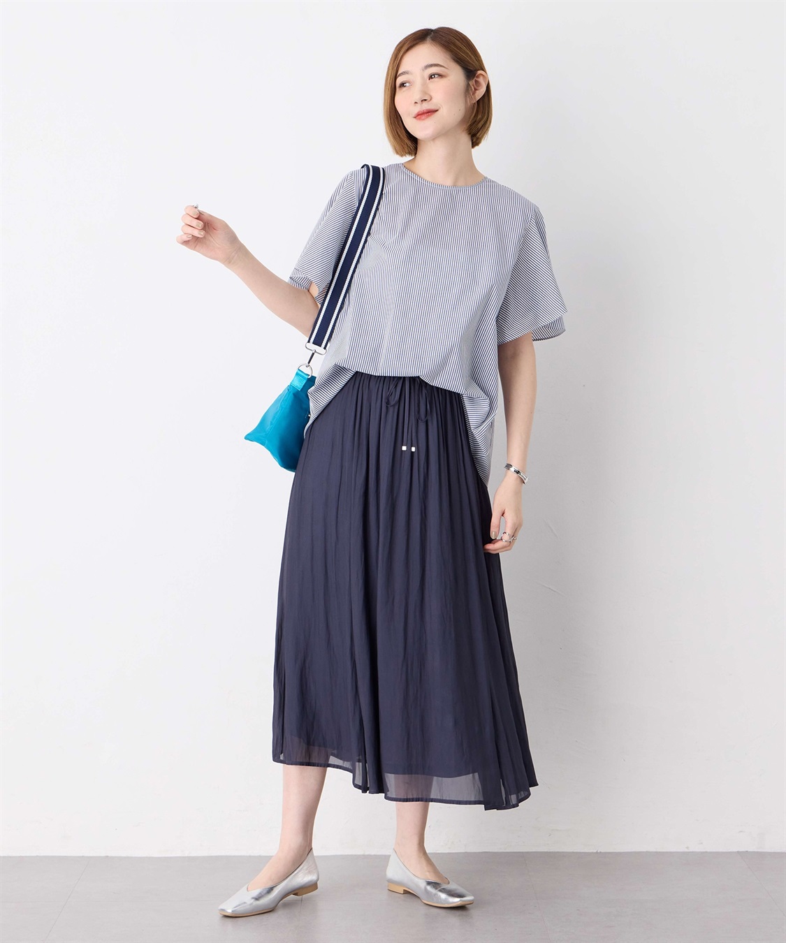 Petit Honfleur ストライプフレアスリーブブラウス_sub_10