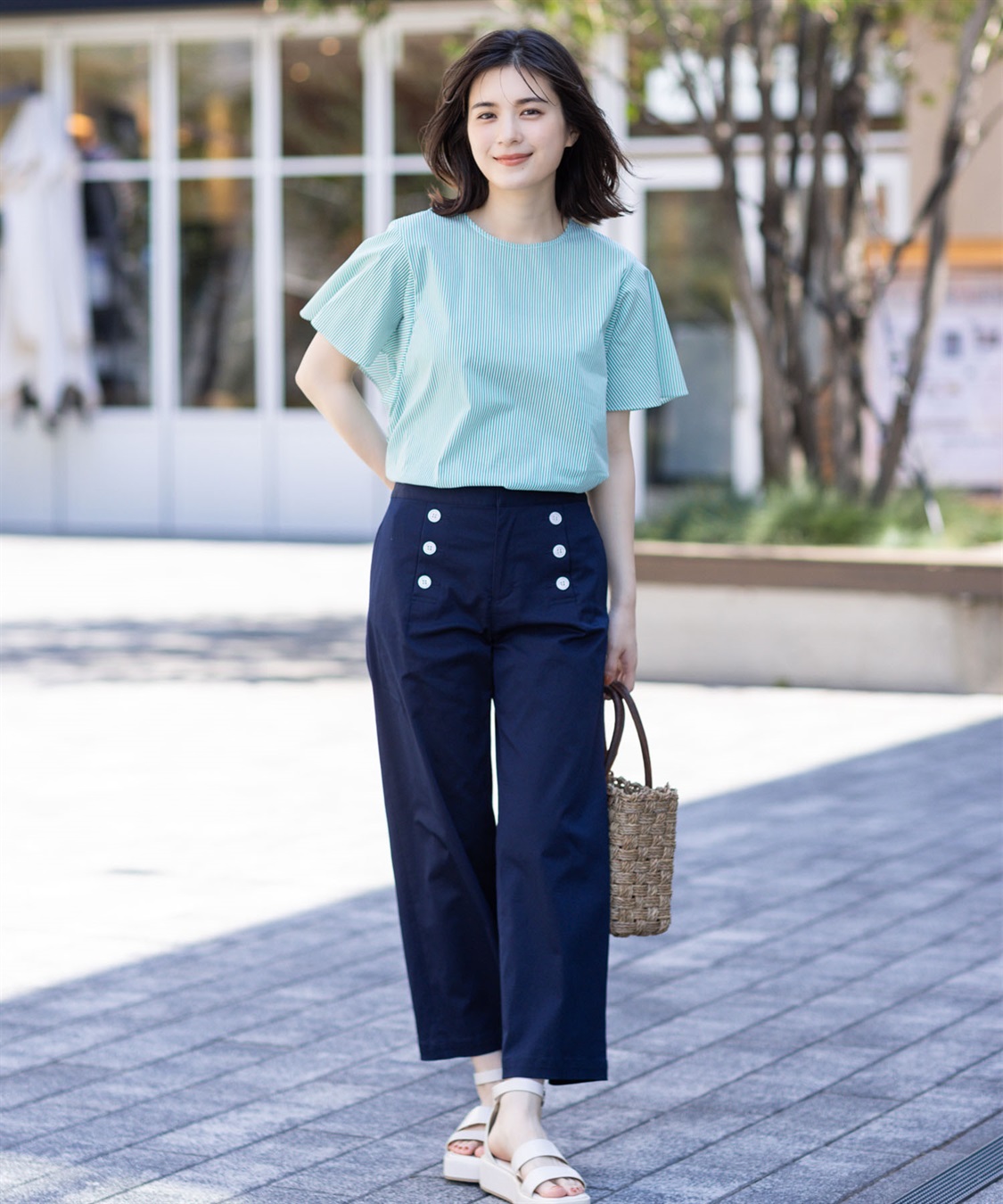 Petit Honfleur ストライプフレアスリーブブラウス_sub_16