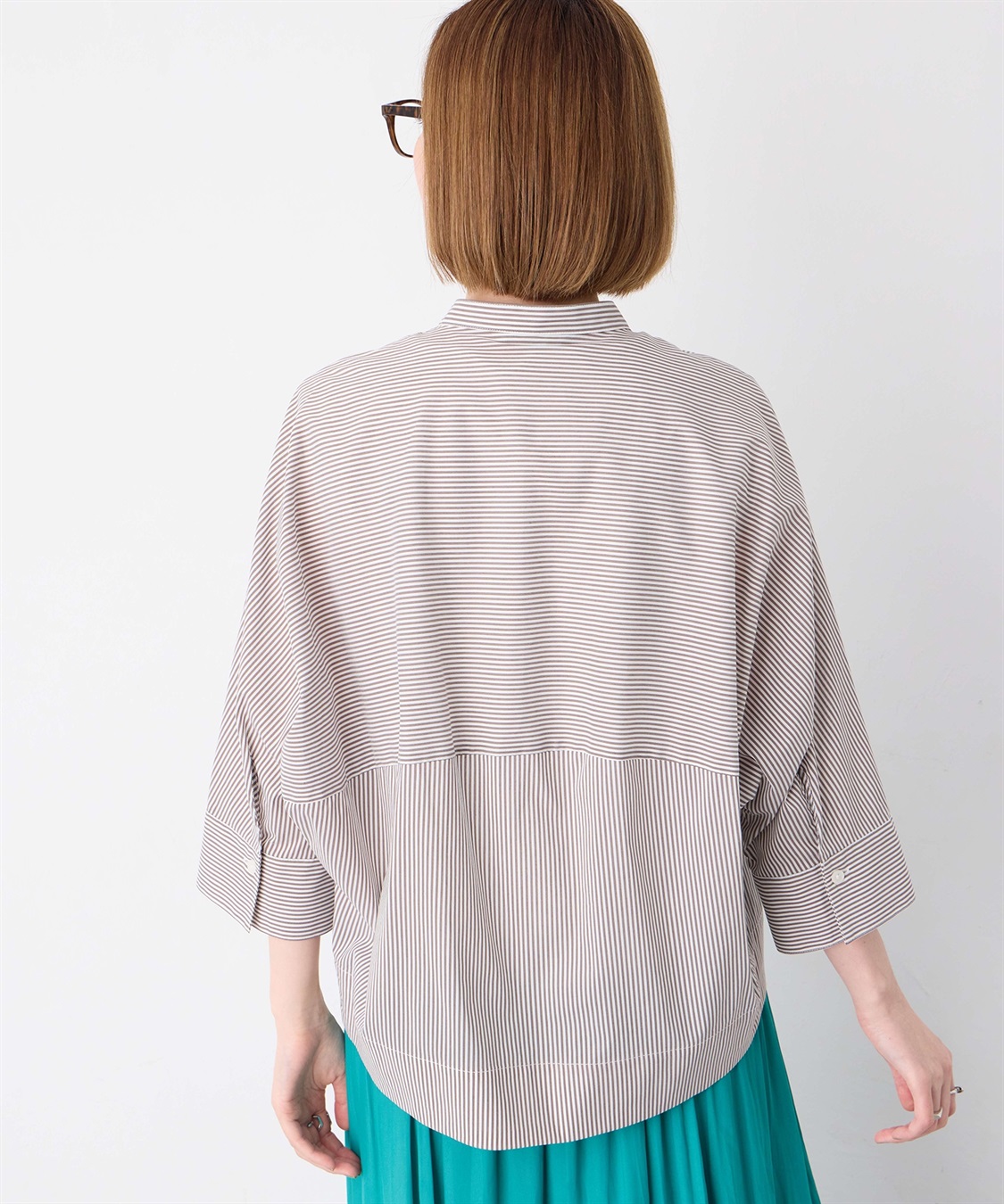 Petit Honfleur ストライプドルマンスリーブシャツ_sub_4