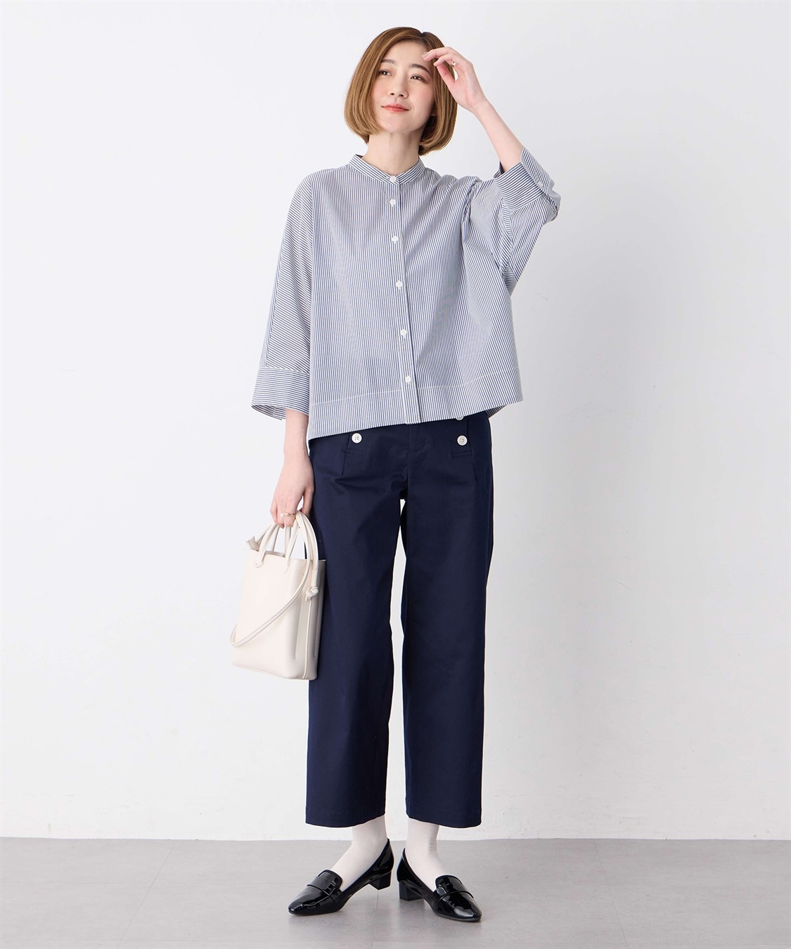 Petit Honfleur ストライプドルマンスリーブシャツ_sub_7