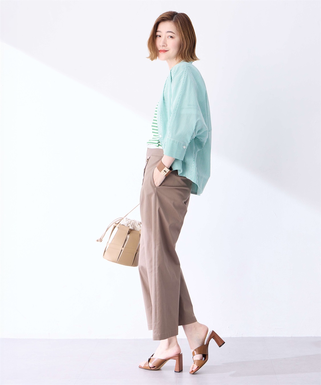 Petit Honfleur ストライプドルマンスリーブシャツ_sub_12