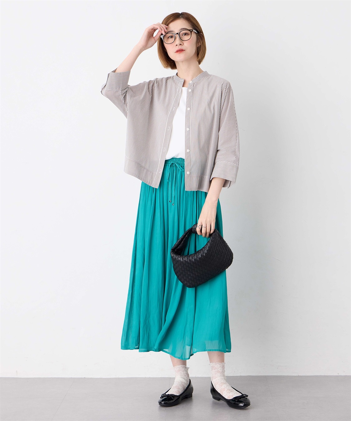 Petit Honfleur ストライプドルマンスリーブシャツ_sub_14