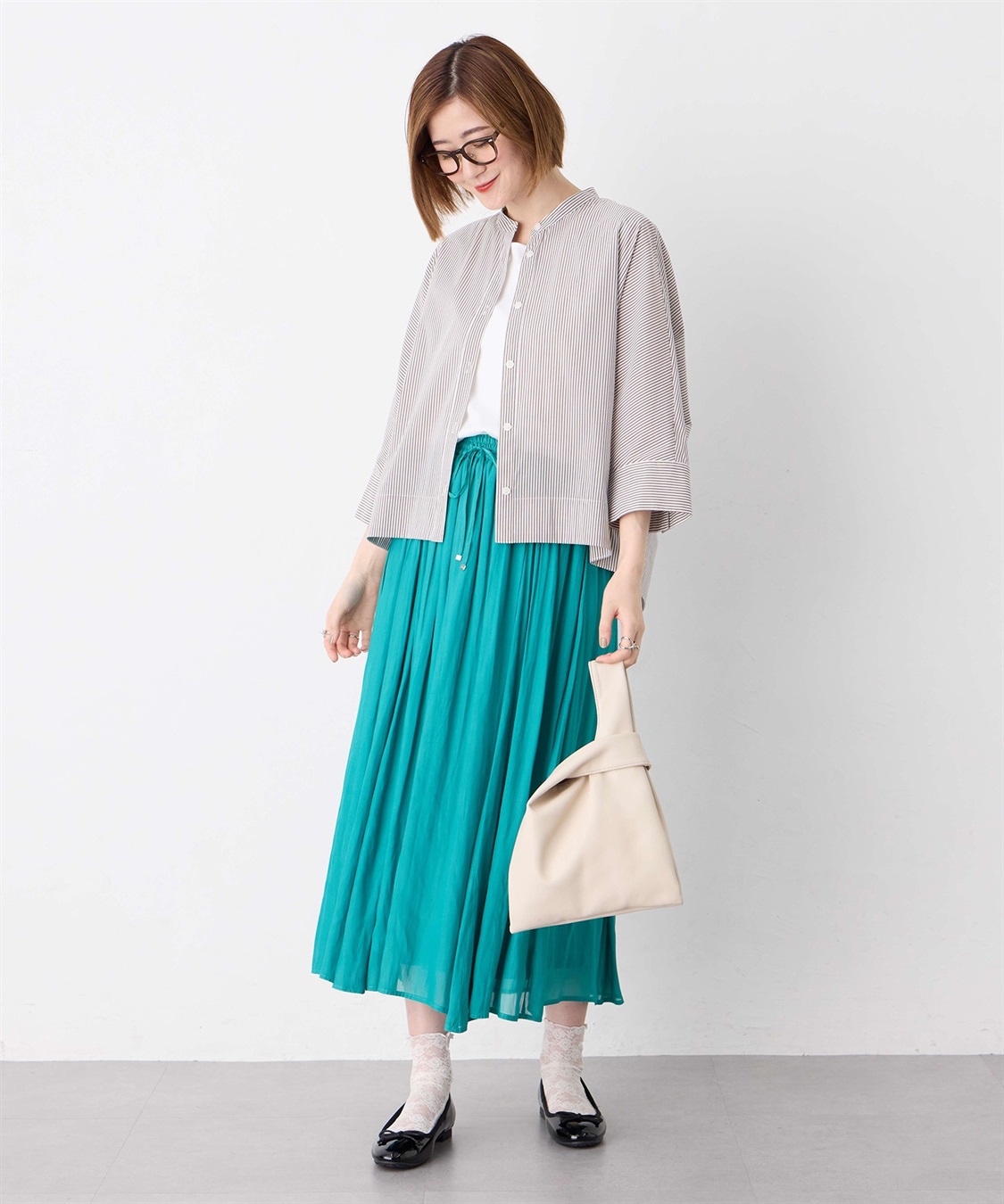 Petit Honfleur ストライプドルマンスリーブシャツ_sub_15