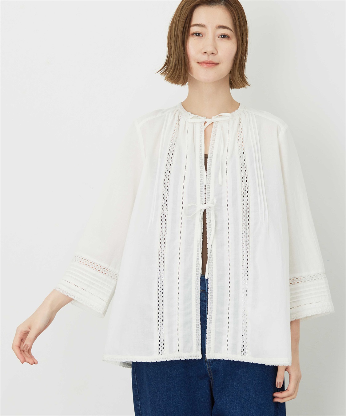 Petit Honfleur レース羽織りブラウス_sub_3