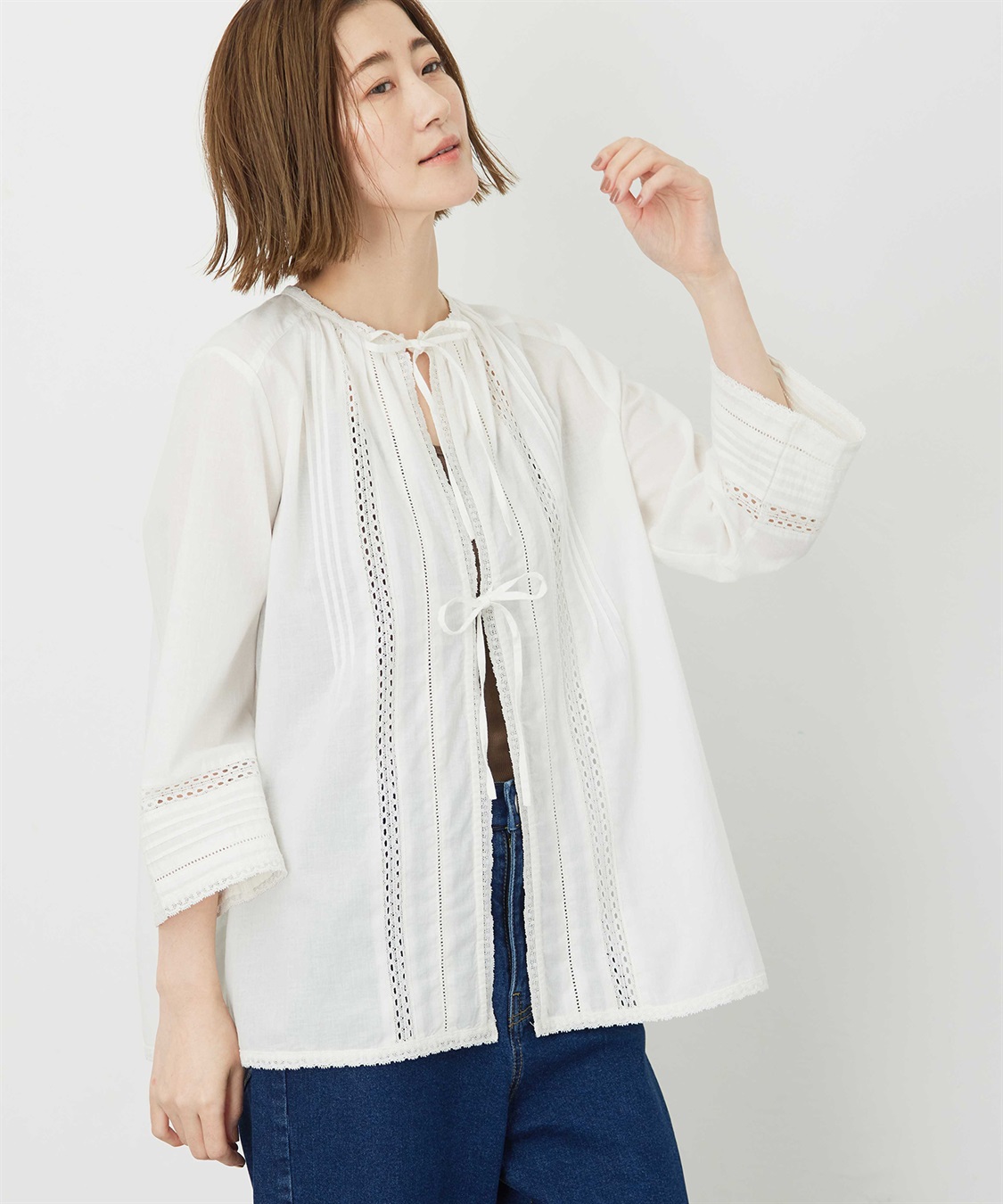 Petit Honfleur レース羽織りブラウス_sub_4