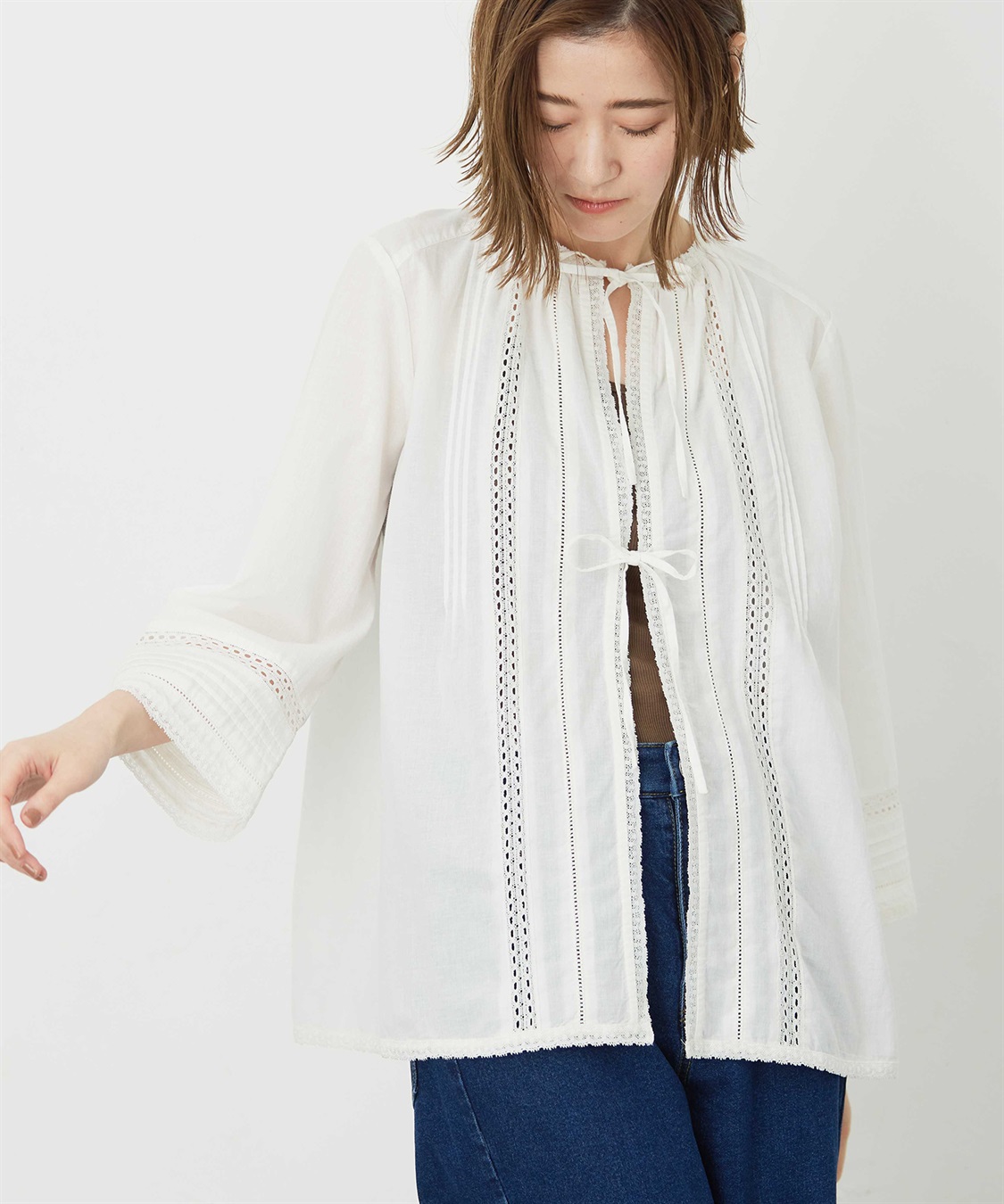 Petit Honfleur レース羽織りブラウス_sub_5
