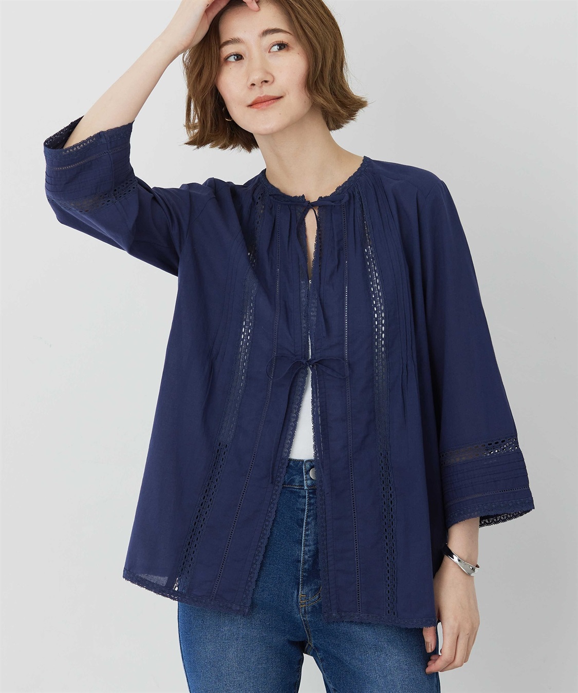 Petit Honfleur レース羽織りブラウス_sub_8