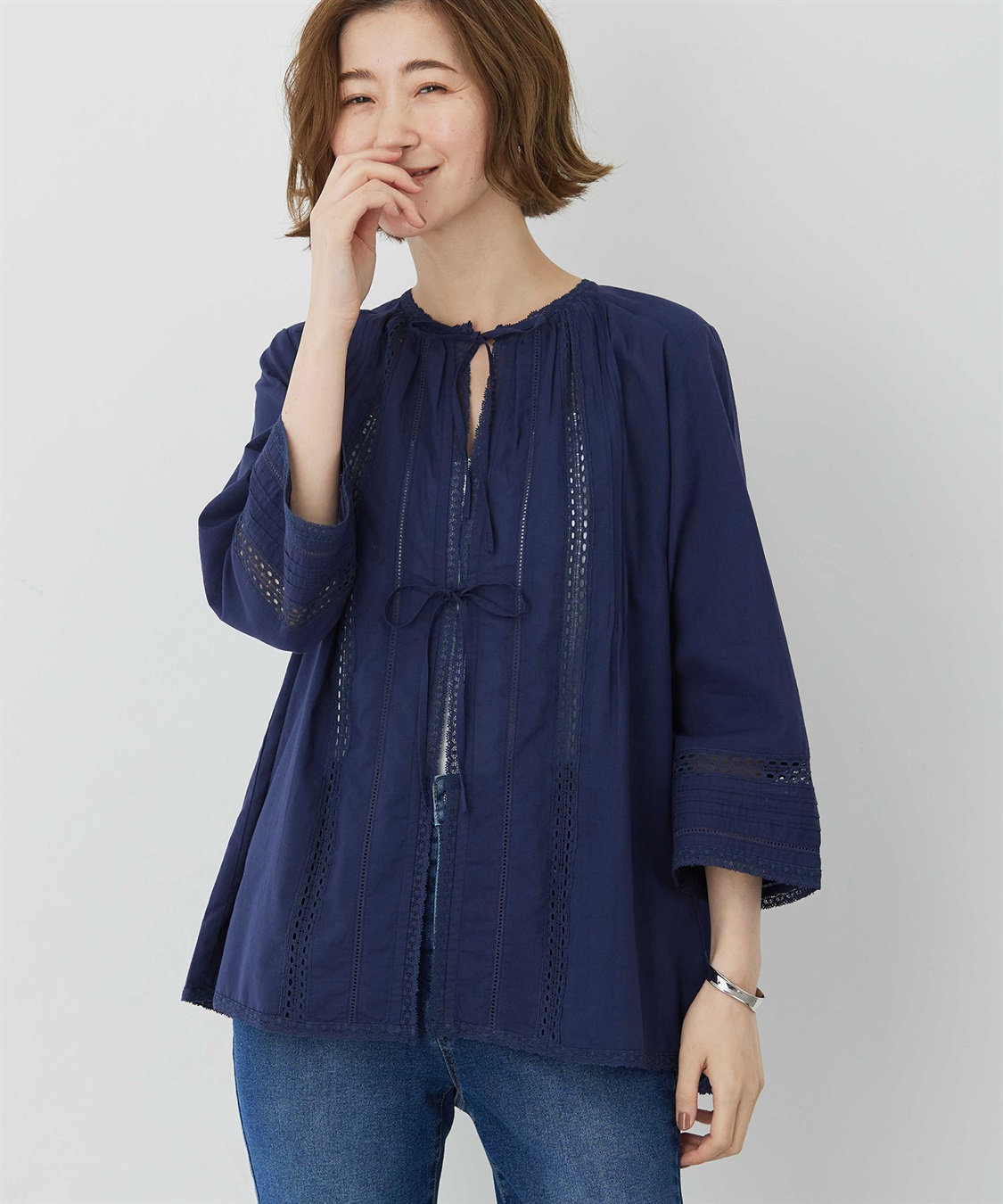 Petit Honfleur レース羽織りブラウス_sub_9