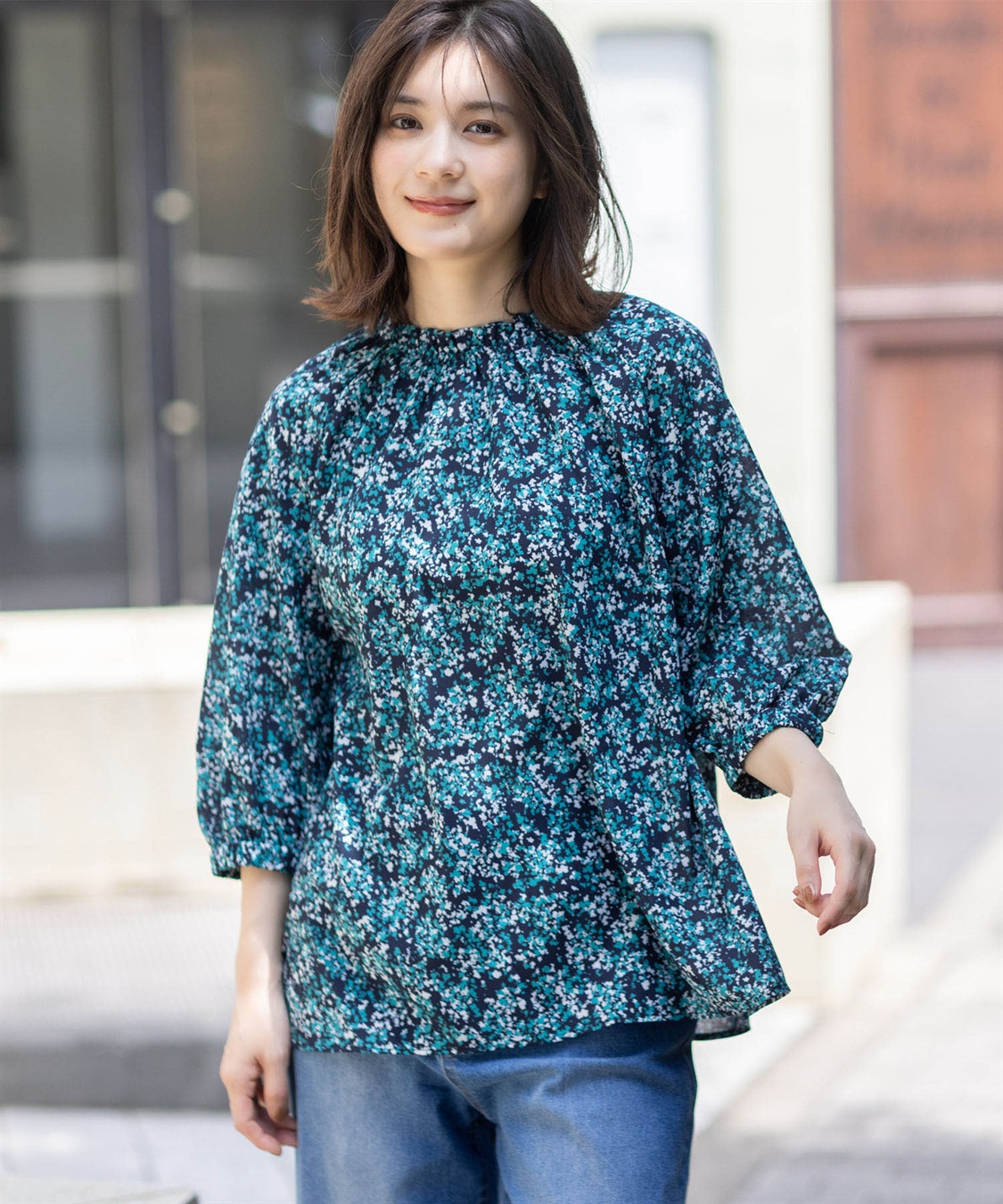 Petit Honfleur アパシュプリントブラウス_sub_2