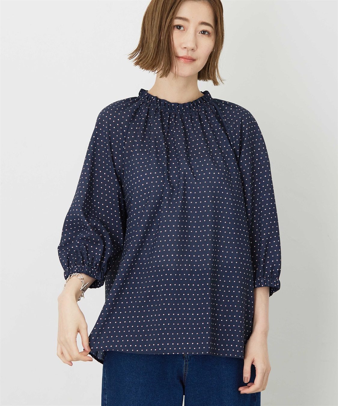 Petit Honfleur アパシュプリントブラウス_sub_3