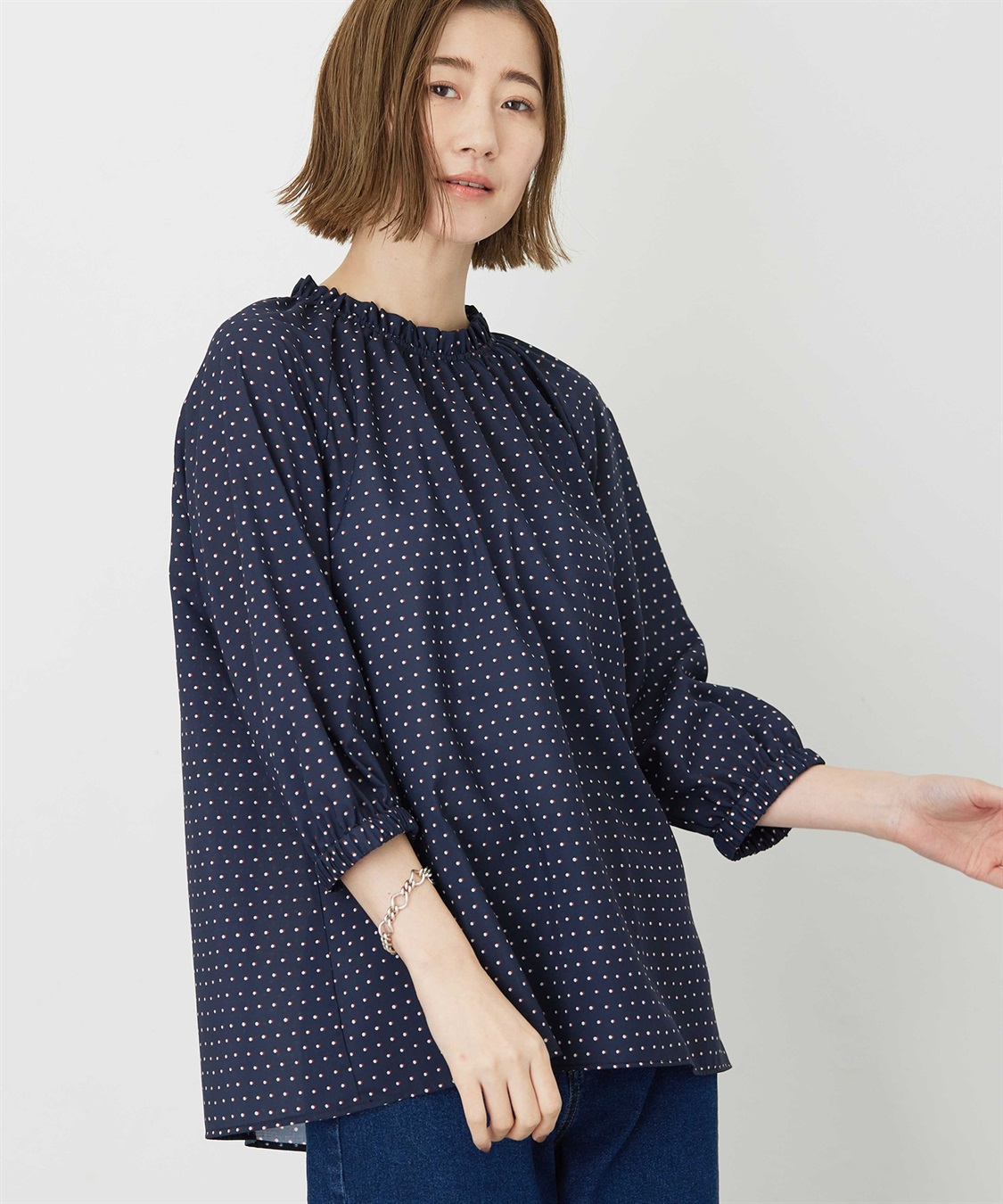 Petit Honfleur アパシュプリントブラウス_sub_4