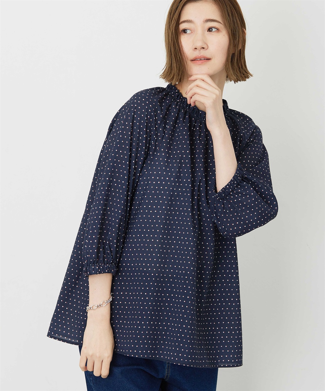 Petit Honfleur アパシュプリントブラウス_sub_5