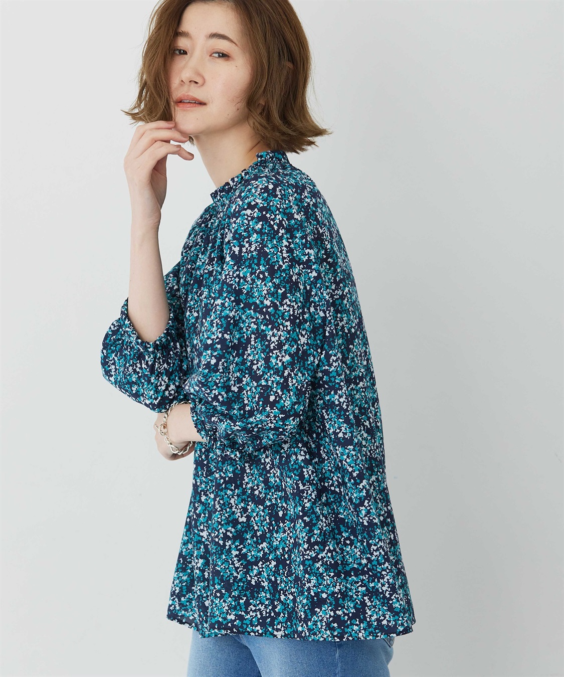 Petit Honfleur アパシュプリントブラウス_sub_9