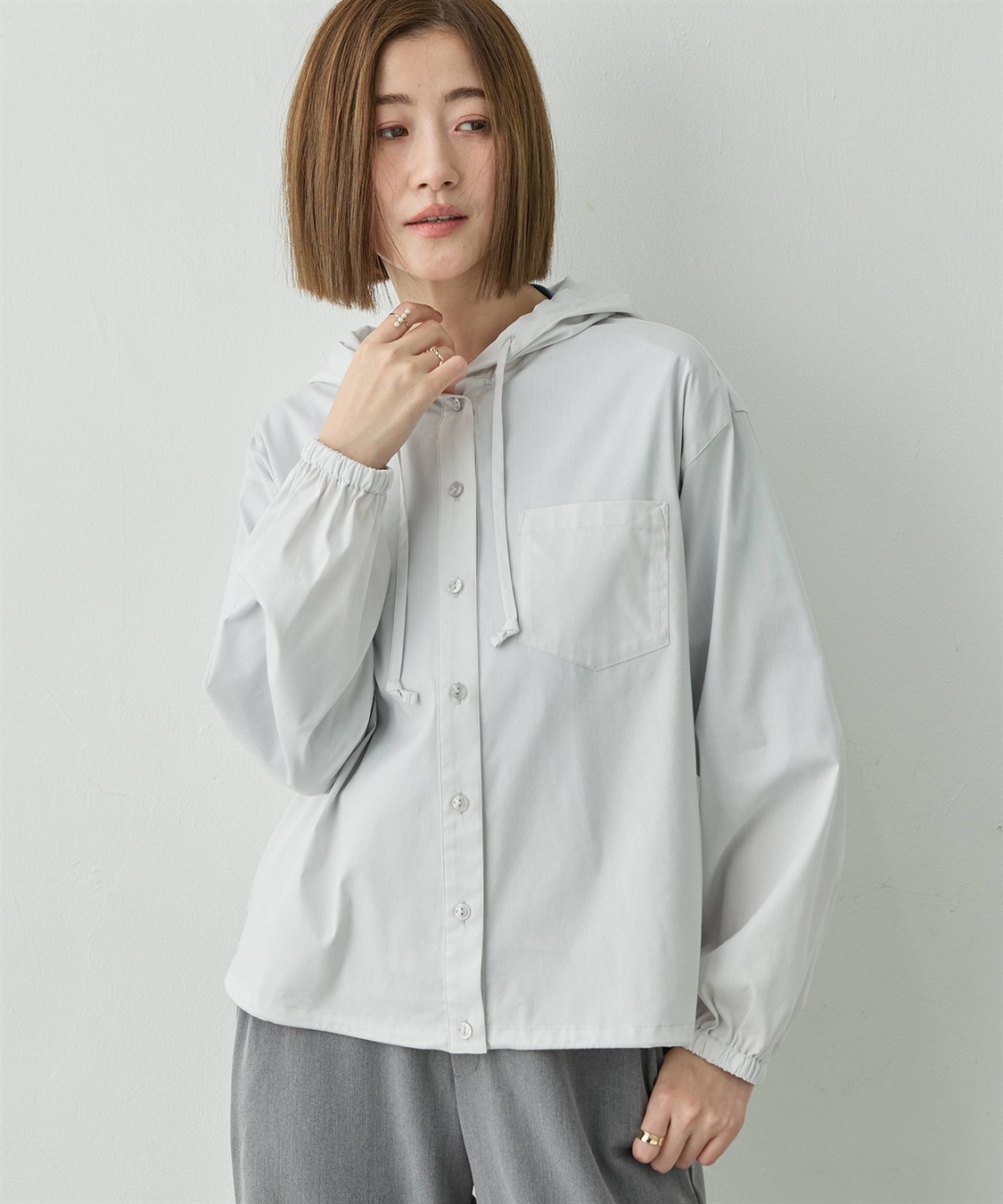 Petit Honfleur フード付きドロストシャツ_sub_3