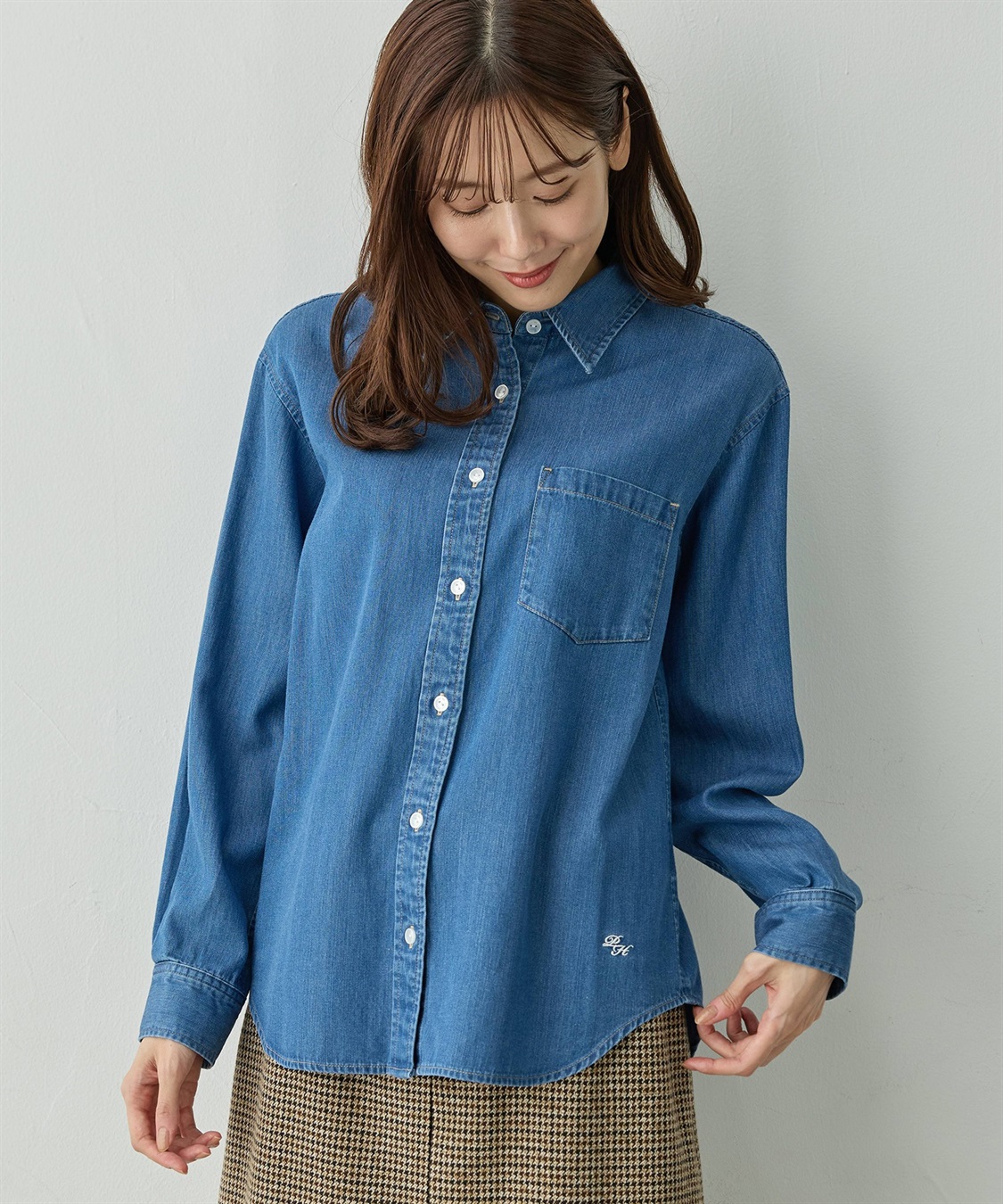 Petit Honfleur 襟付きデニムシャツ_sub_1