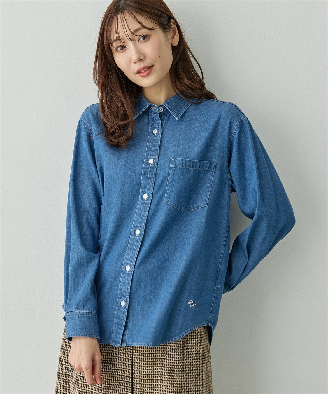 Petit Honfleur 襟付きデニムシャツ_sub_2