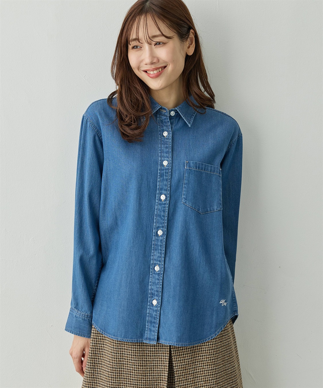 Petit Honfleur 襟付きデニムシャツ_sub_3