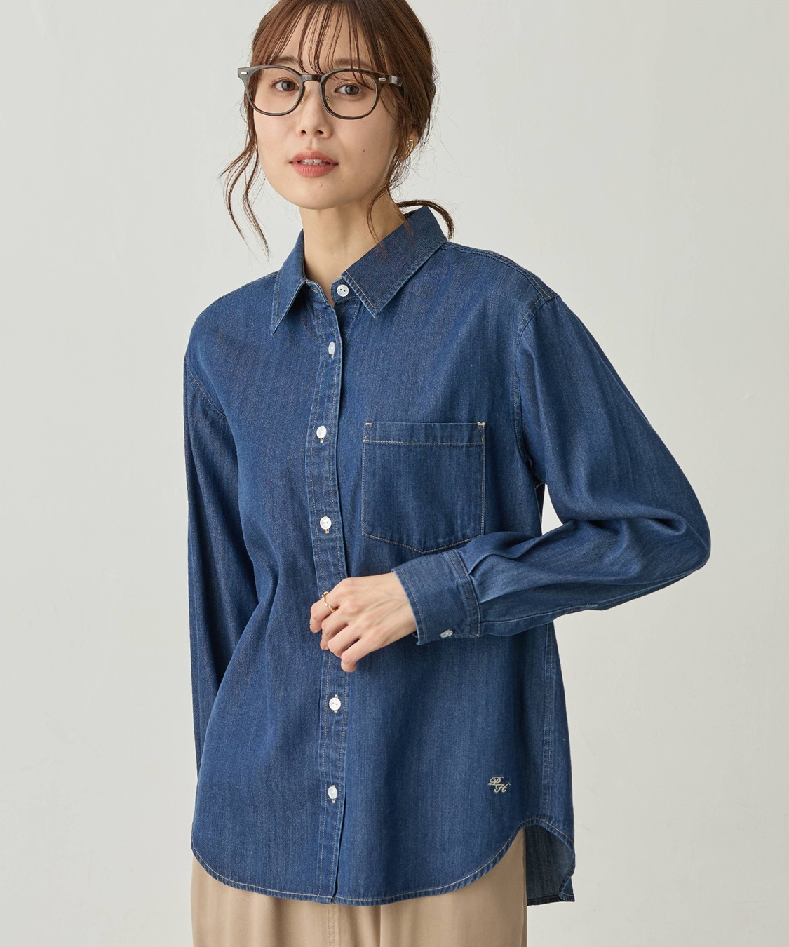 Petit Honfleur 襟付きデニムシャツ_sub_6