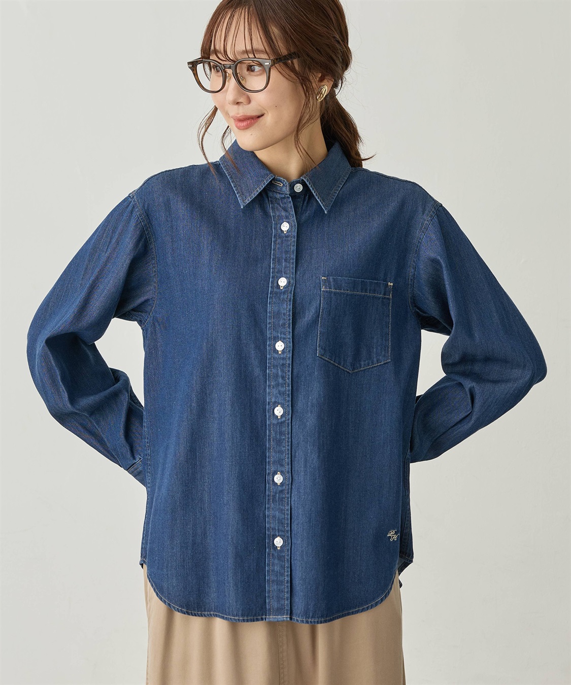 Petit Honfleur 襟付きデニムシャツ_sub_7