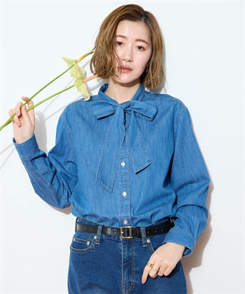 Petit Honfleur デニムボウタイブラウス_subthumb_2
