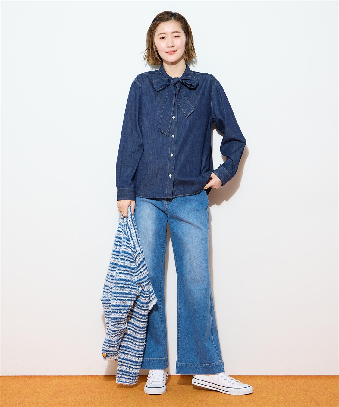 Petit Honfleur デニムボウタイブラウス_sub_12