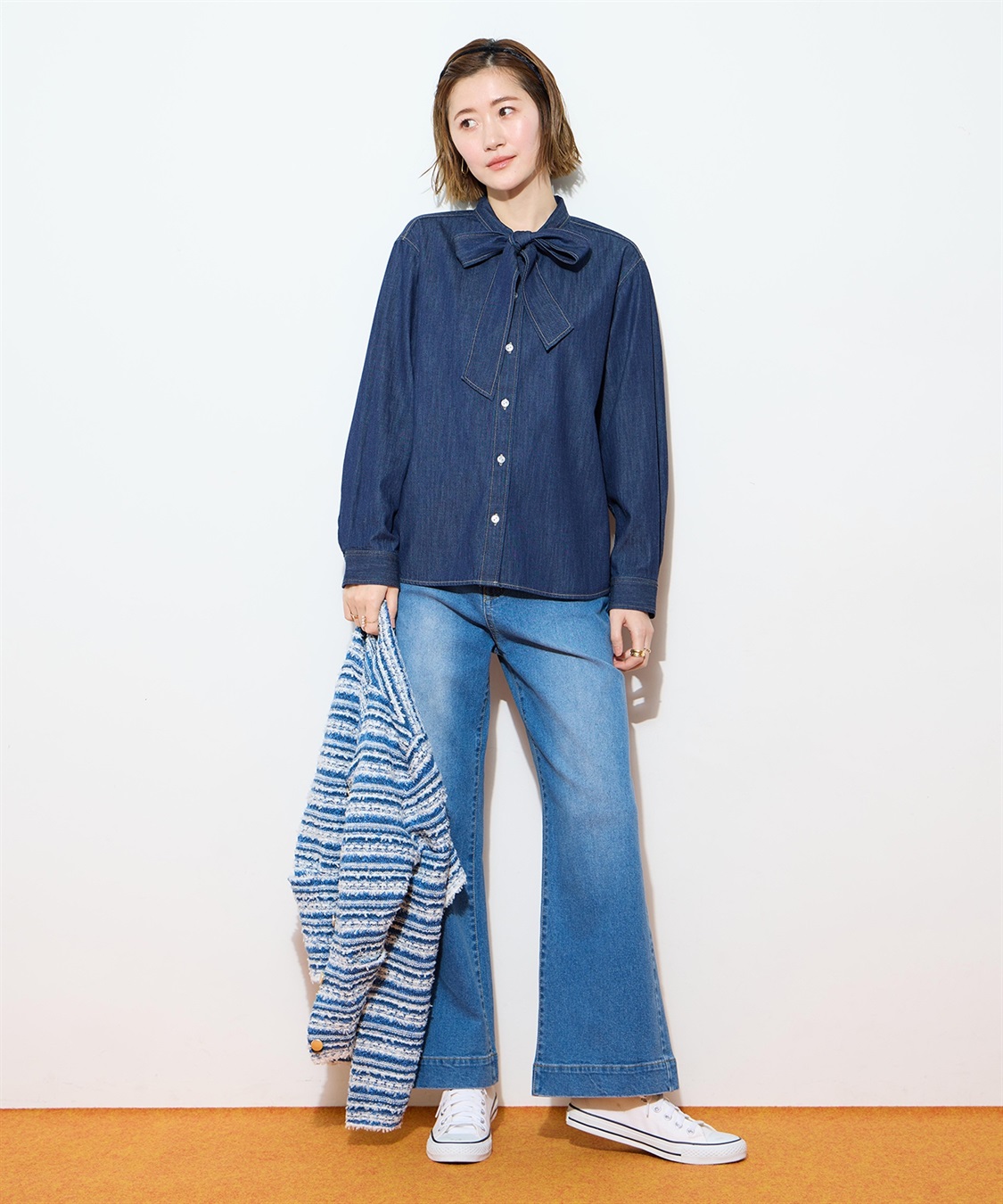 Petit Honfleur デニムボウタイブラウス_sub_14